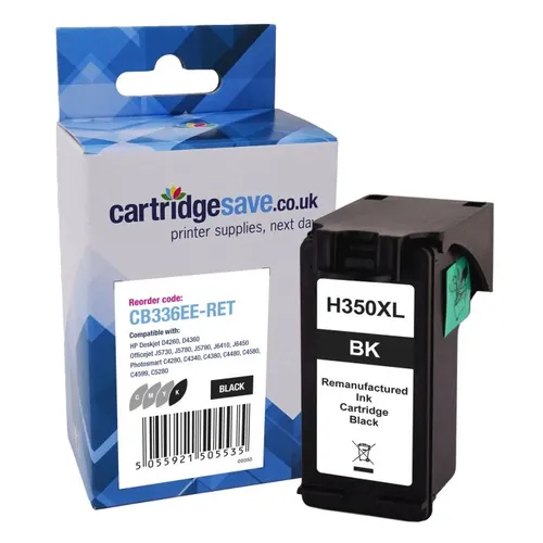 Compatible HP 350XL High Capacity Black Ink Cartridge - (CB336EE)
