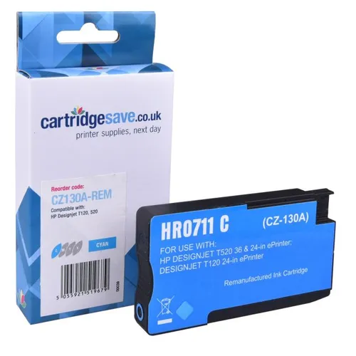 Compatible HP 711 Cyan Ink Cartridge - (CZ130A)