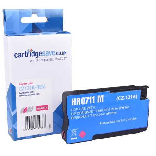 Compatible HP 711 Magenta Ink Cartridge - (CZ131A)