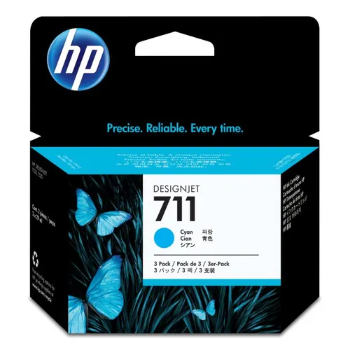 HP 711 3 x Cyan Ink Cartridge Multipack - (CZ134A)