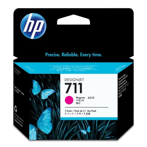 HP 711 3 x Magenta Ink Cartridge Multipack - (CZ135A)