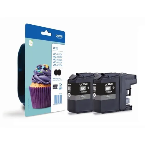Brother LC123BK Black Ink Cartridge Twin Pack (LC123BKBP2)