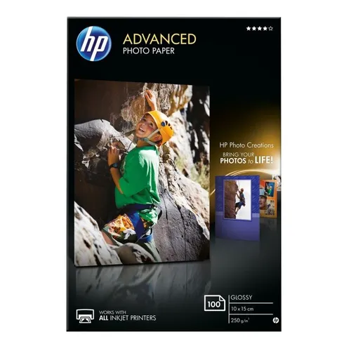 HP 250gsm Q8692A Advanced Glossy Photo Paper x 100 Sheets (10 x 15cm - 4 x 6")