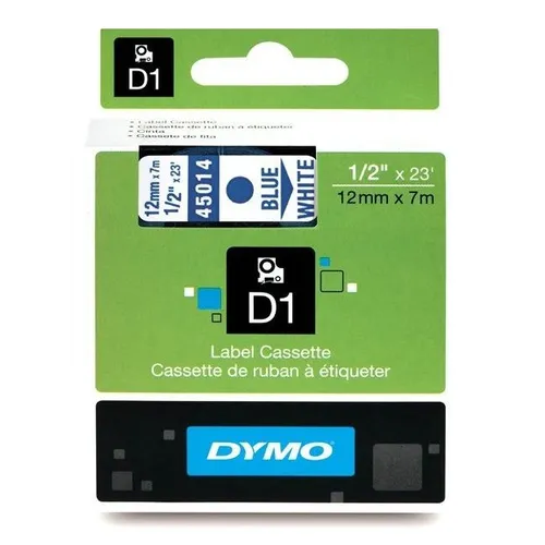 Dymo 45014 Blue On White D1 Adhesive Labelling Tape 12mm x 7m (S0720540)