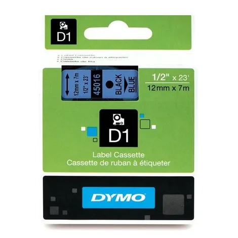 Dymo 45016 Black On Blue D1 Adhesive Labelling Tape 12mm x 7m (S0720560)