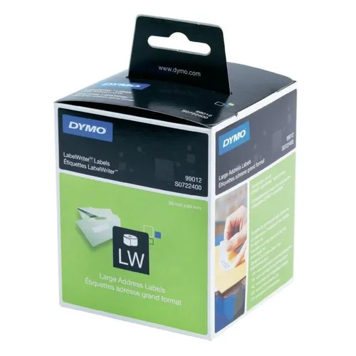 Dymo 99012 Large Address Labels Twin Pack 2 x 260 Adhesive Labels 89mm x 36mm (S0722400)