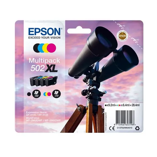 Epson 502XL High Capacity 4 Colour Ink Cartridge Multipack - (T02W6 Binoculars)