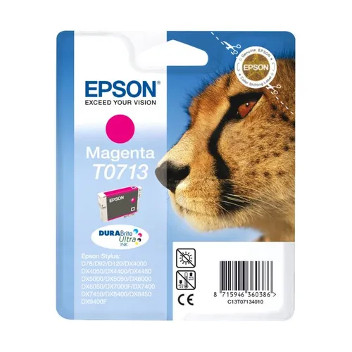 Epson T0713 Magenta Ink Cartridge - (Cheetah)
