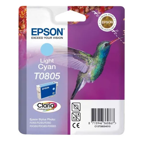 Epson T0805 Light Cyan Ink Cartridge - (C13T080540 Hummingbird)