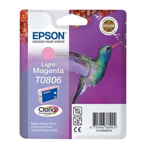 Epson T0806 Light Magenta Ink Cartridge - (C13T080640 Hummingbird)