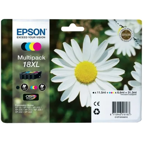 Epson 18XL High Capacity 4 Colour Ink Cartridge Multipack (T1816 Daisy)