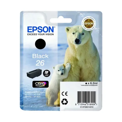 Epson 26 Black Ink Cartridge - (T2601 Polar Bear)