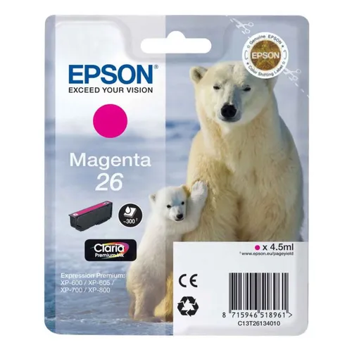 Epson 26 Magenta Ink Cartridge - (T2613 Polar Bear)