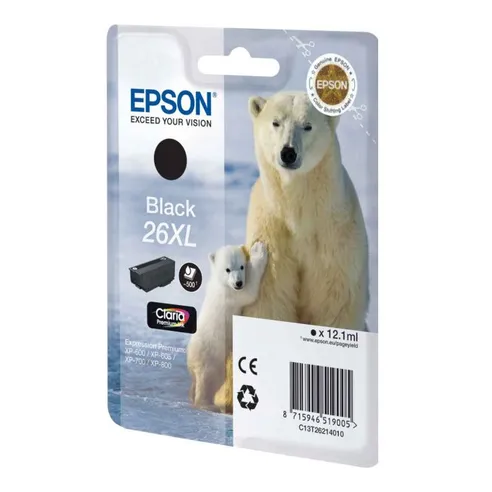 Epson 26XL Black High Capacity Ink Cartridge - (T2621 Polar Bear)