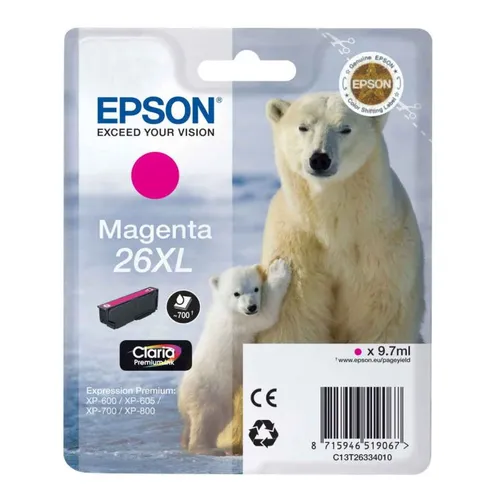 Epson 26XL Magenta High Capacity Ink Cartridge - (T2633 Polar Bear)