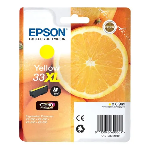 Epson 33XL Yellow High Capacity Ink Cartridge - (T3364 Oranges)