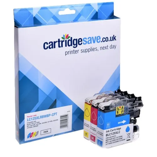 Compatible Brother LC125XL High Capacity 3 Colour Ink Cartridge Multipack (LC-125XLRBWBP)
