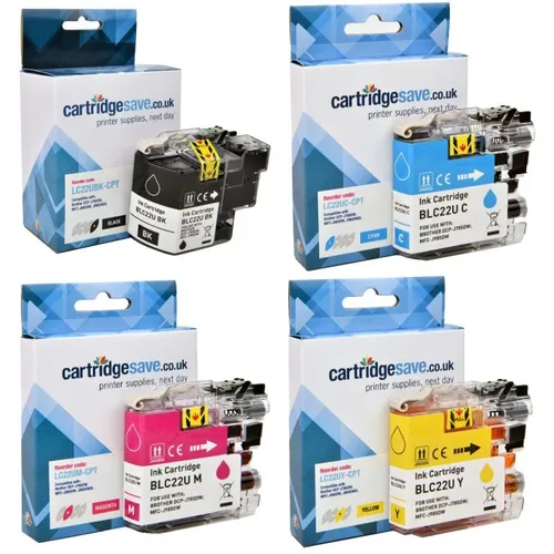 Compatible Brother LC22U 4 Colour Ink Cartridge Multipack