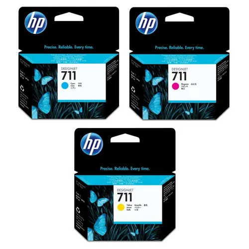 HP 711 3 Colour Ink Cartridge Multipack - (P2V32A)