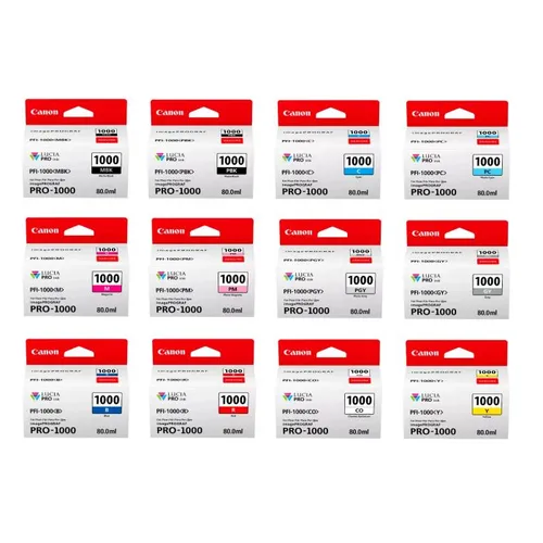 Canon PFI-1000 12 Colour Ink Cartridge Multipack