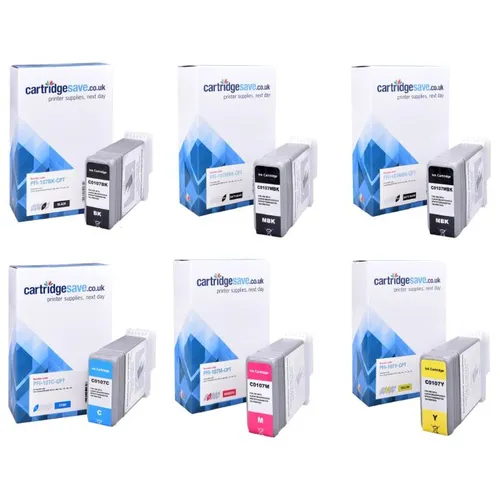 Compatible Canon PFI-107 6 Colour Ink Cartridge Multipack