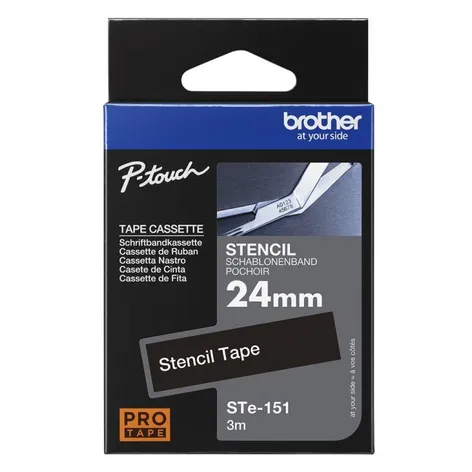 Brother STE-151 Black Stamp Stencil Adhesive Cassette Tape 24mm x 3m
