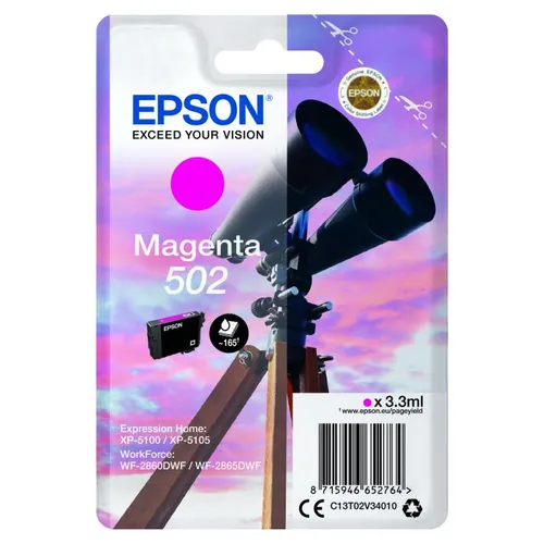 Epson 502 Magenta Ink Cartridge - (C13T02V34010 Binoculars)