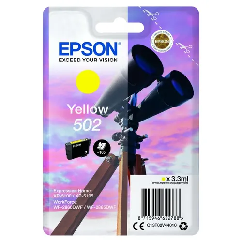 Epson 502 Yellow Ink Cartridge - (C13T02V44010 Binoculars)