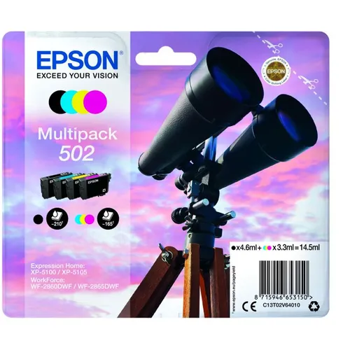 Epson 502 4 Colour Ink Cartridge Multipack - (C13T02V64010 Binoculars)