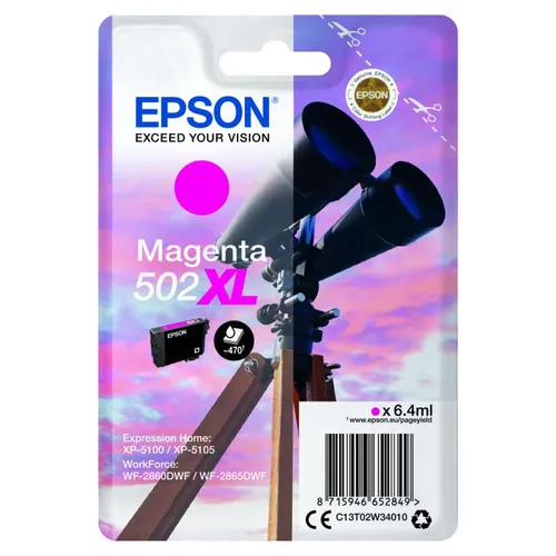 Epson 502XL High Capacity Magenta Ink Cartridge - (C13T02W34010 Binoculars)