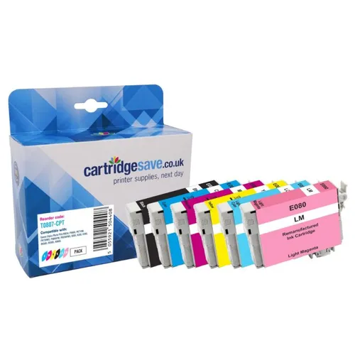 Compatible Epson T0807 6-Colour Multipack Ink Cartridge - (C13T080740 Hummingbird)