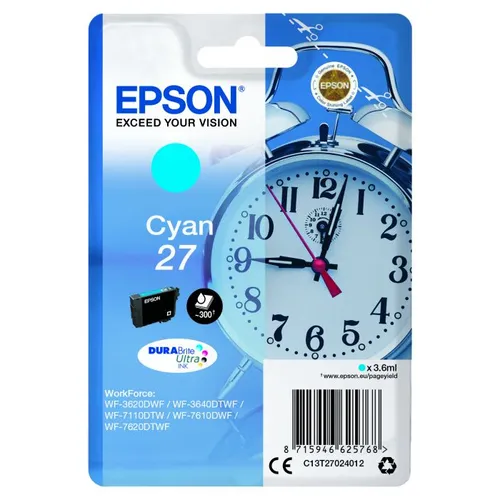 Epson 27 Cyan Ink Cartridge - (T2702 Alarm Clock)