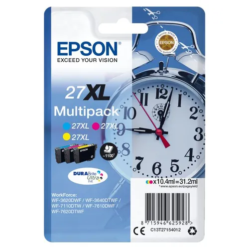 Epson 27XL High Capacity 3 Colour Ink Cartridge Multipack - (T2715 Alarm Clock)