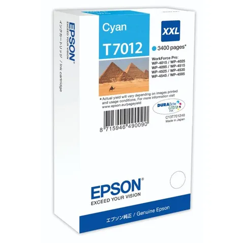 Epson T7012 XXL Extra High Capacity Cyan Ink Cartridge - (C13T70124010 Pyramids)