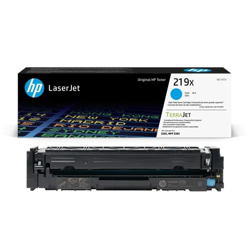 HP 219X High Capacity Cyan Toner Cartridge - (W2191X)