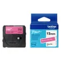 Brother BTAG-P35 White on Pink Laminated P-Touch Adhesive Labelling Tape 12mm x 4m