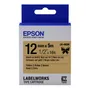 Epson C53S654001 Black on Gold Labelling 12mm x 5m Tape - (LK-4KBK)