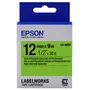 Epson C53S654018 Black on Fluorescent Green Labelling Tape 12mm x 9m - (LK-4GBF)