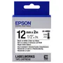 Epson C53S654025 Black On White Heat Resistant Labelling Tape 12mm x 2m - (LK-4WBH)