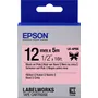 Epson C53S654031 Black on Satin Pink Label Tape 12mm x 5m - (LK-6WBJ)