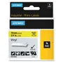 Dymo 18433 Black On Yellow Vinyl Adhesive Labels 19mm x 5.5m