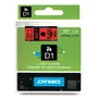 Dymo Black On Red D1 Adhesive Labelling Tape 12mm x 7m (45017)