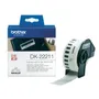 Brother DK-22211 Black On White 29mm x 15.24m Permanent Adhesive Continuous White Film Tape