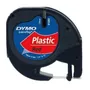 Dymo 91203 Black On Red LetraTag Adhesive Label Plastic Tape 12mm x 4m (S0721630)