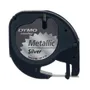 Dymo 91208 Black On Metallic Silver LetraTag Adhesive Label Plastic Tape 12mm x 4m (S0721730)