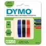Dymo S0847750 Red, Black and Blue Adhesive Label Tape 3 Pack 9mm x 3m 