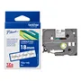 Brother TZe-145 White On Clear Laminated P-Touch Adhesive Labelling Tape 18mm x 8m