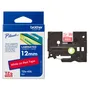 Brother TZe-435 White On Red Laminated P-Touch Adhesive Labelling Tape 12mm x 8m