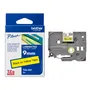 Brother TZe-621 Gloss Black On Yellow Laminated P-Touch Adhesive Labelling Tape 9mm x 8m