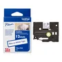 Brother TZe-FA3 Blue On White Fabric P-Touch Adhesive Labelling Tape 12mm x 3m